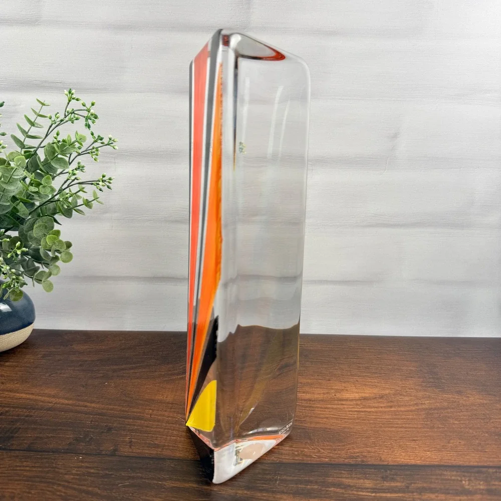 Kosta Boda Kaleidoscope Art Glass Sculpture Monika Backström Signed
